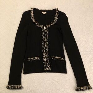 Vintage Cashe black zip up cardigan. Size medium.